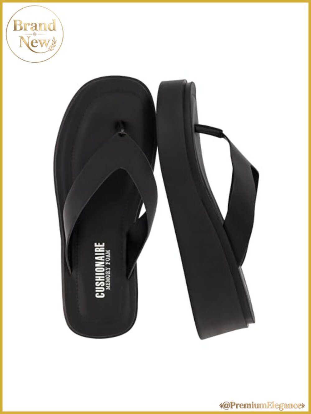 Chunky Platform Wedge Flip Flops Memory Foam Cushioned Slip-On Sandals